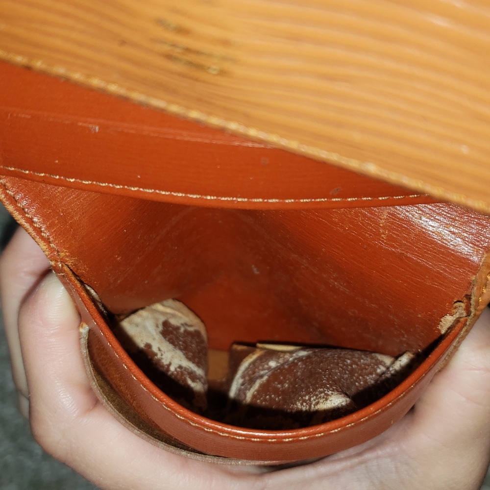 Louis Vuitton Cognac Brown Epi Leather Double Snap Wallet Authentic Vintage - Picture 14 of 14